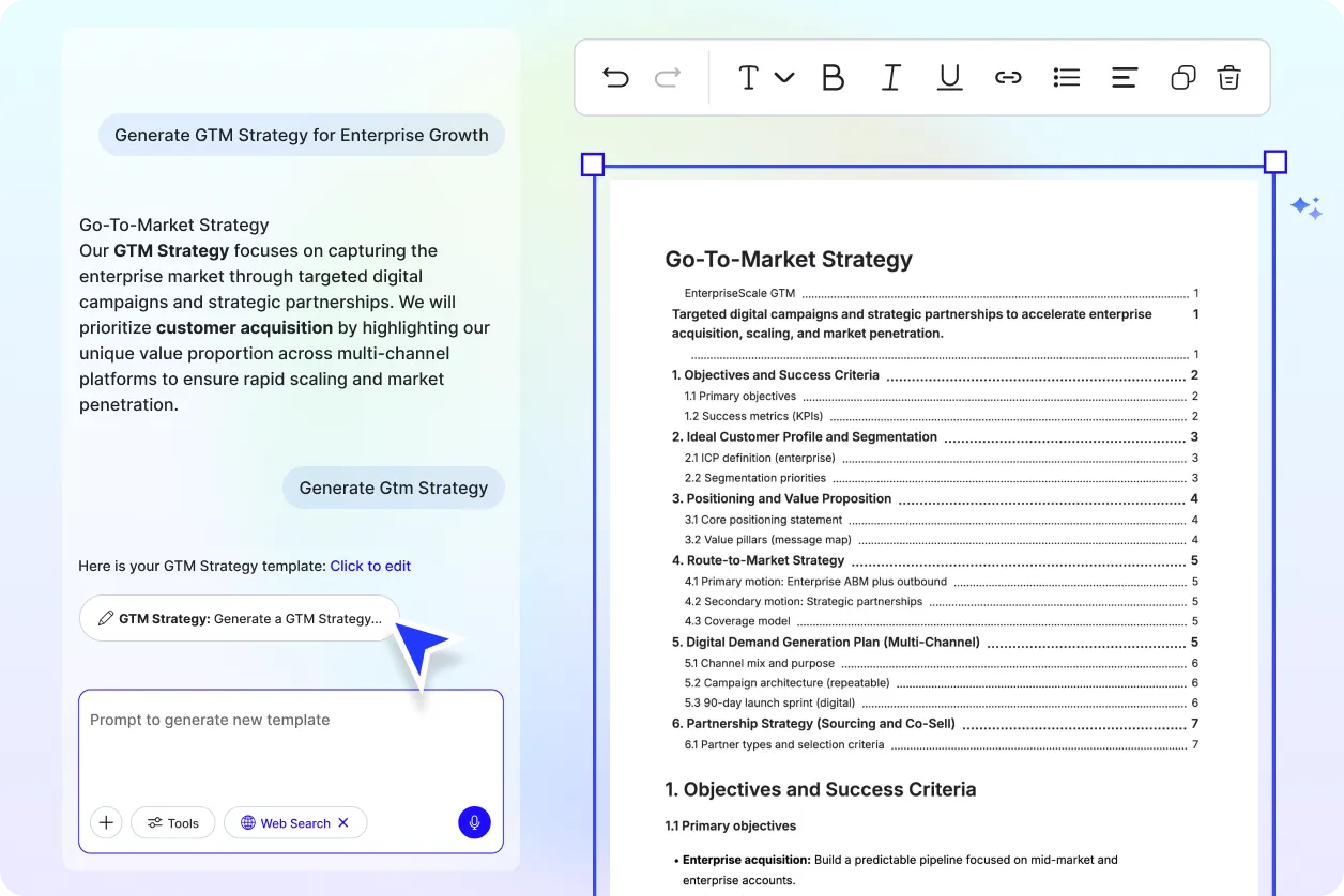 Free AI Go To Market Strategy Generator, GTM Plan Creator Online